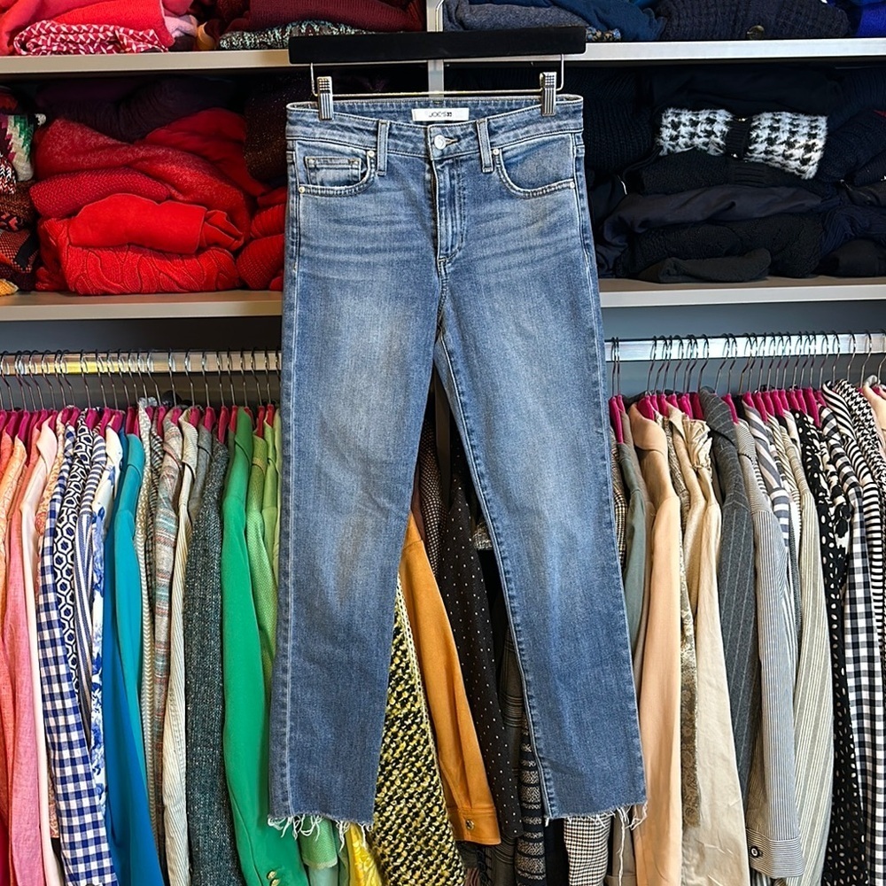 Joe’s Jeans raw hemmed straight leg Blue Denim Jeans size 26